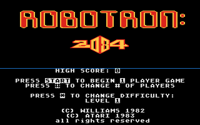 Robotron 2084 (1983) (Atari) Screenshot